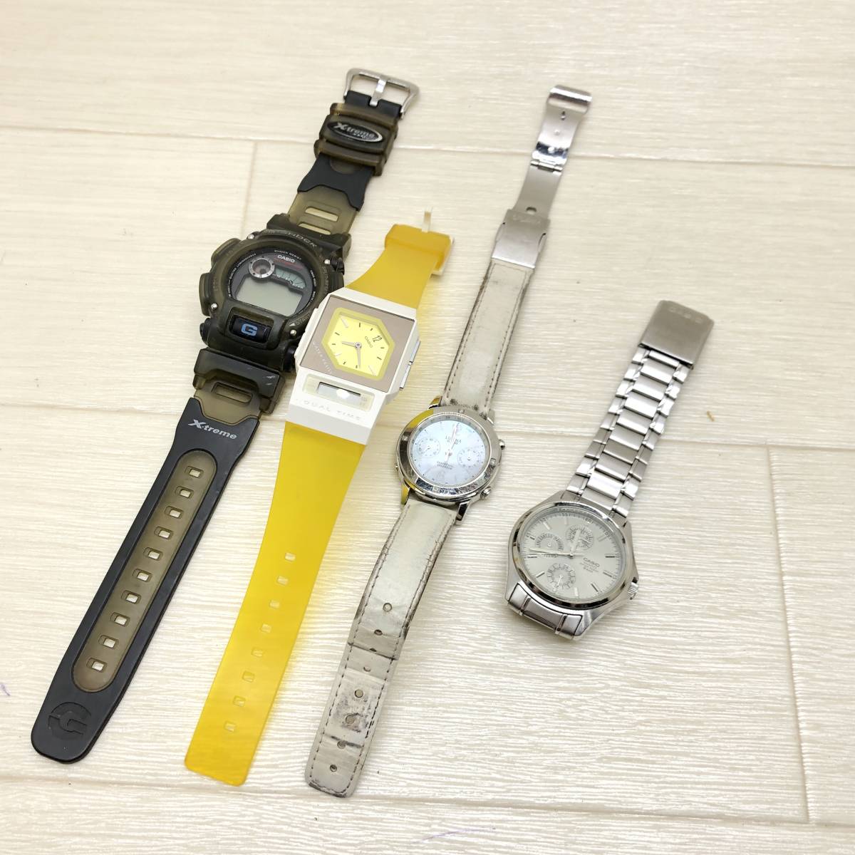 △送料一律185円 CASIO カシオ FS-01 MTP-1246 G-SHOCK 他 腕時計4点 部品取り 修理目的 コレクション ジャンク品 △C72250 _画像1