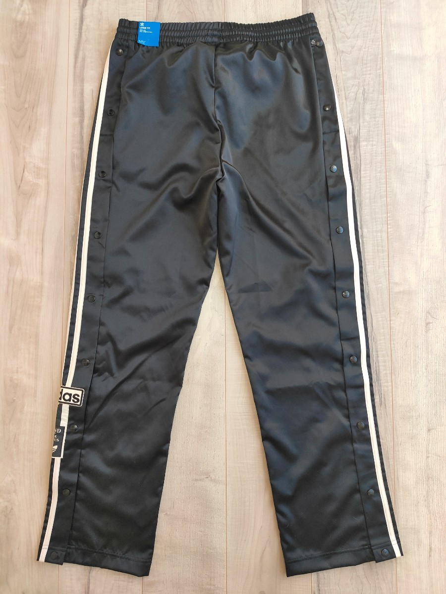 XL 新品 adidas ADIBREAK PANTS アディダス アディブレイク パンツ サテン黒 ブラック BLACK ジャージ ジャージパンツ トラックパンツ SST_画像2