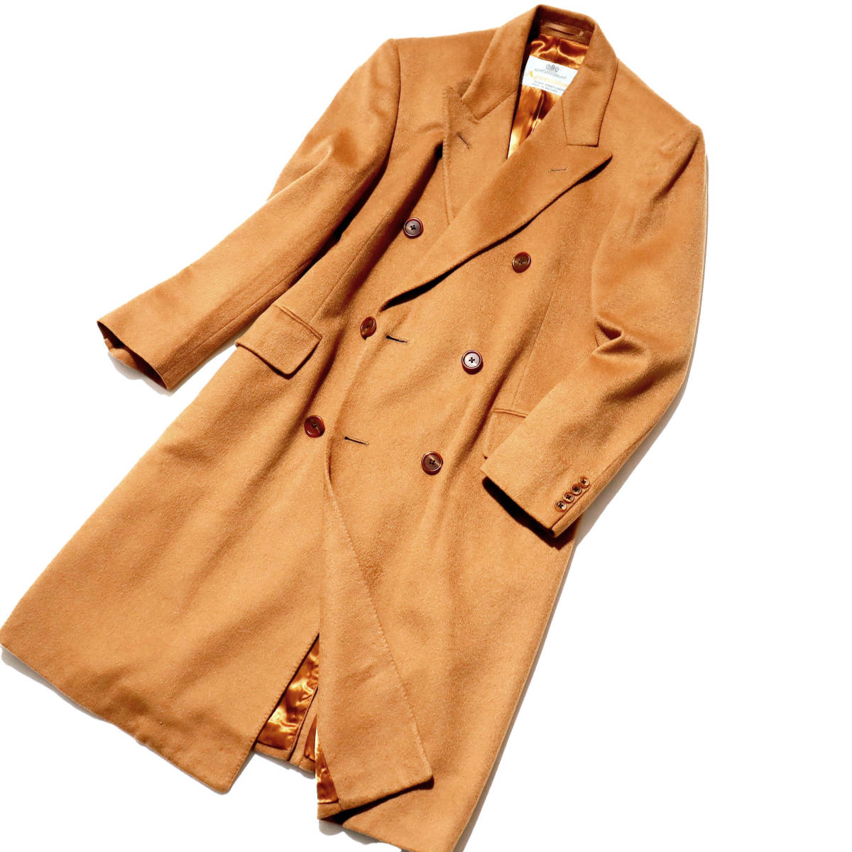  this and more none!! unused class!! Britain made 70\'s vintage[Aquascutum/ Aquascutum ] finest quality pure cashmere 100%* Camel Chesterfield coat 38 L