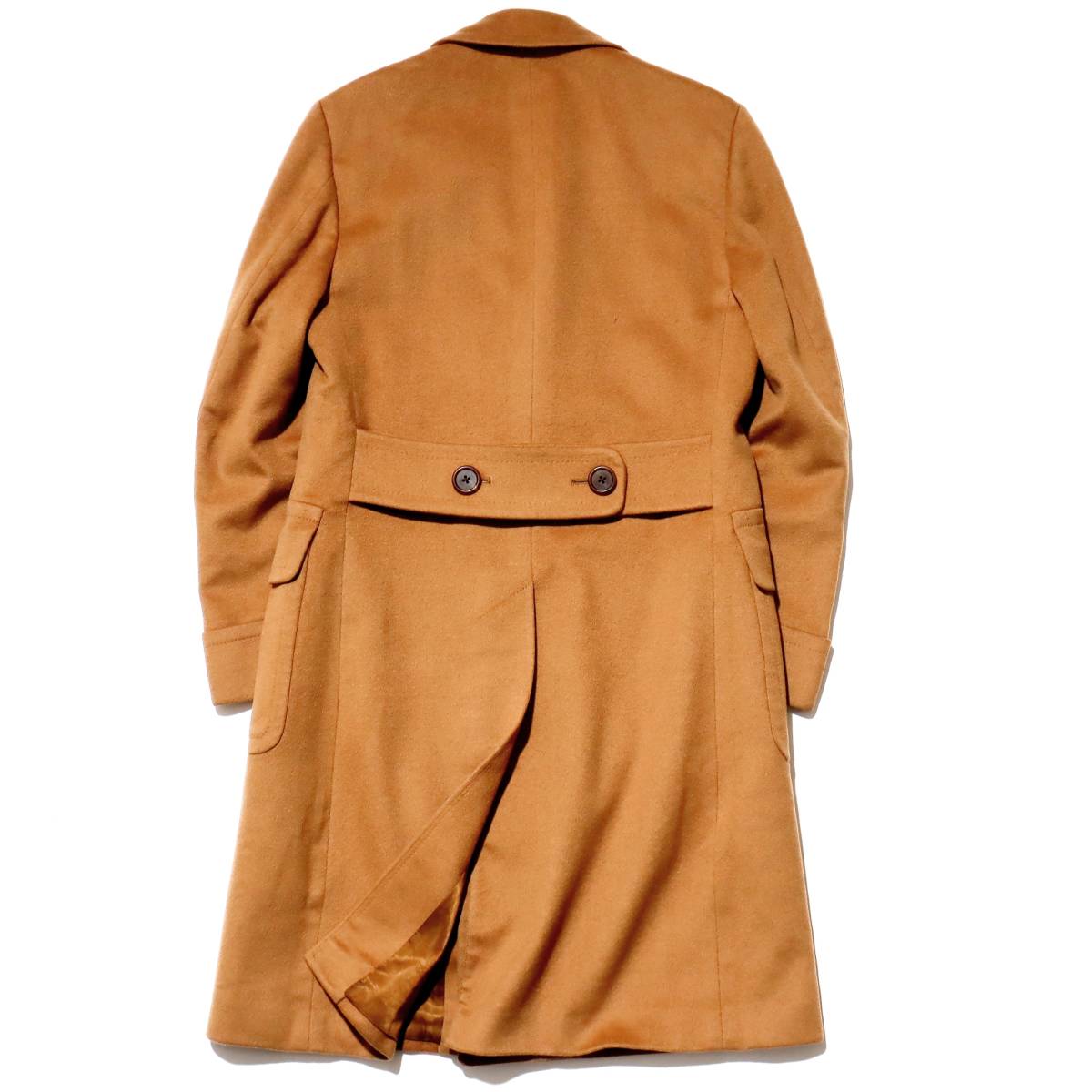  museum class!!!70\'s vintage Britain made Royal wa Ran to attaching [ Aquascutum ] meat thickness finest quality cashmere Polo coat Chesterfield coat Camel 34 S~M