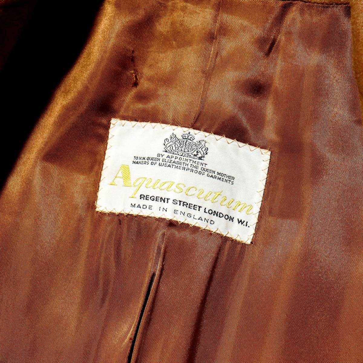  museum class!!!70\'s vintage Britain made Royal wa Ran to attaching [ Aquascutum ] meat thickness finest quality cashmere Polo coat Chesterfield coat Camel 34 S~M