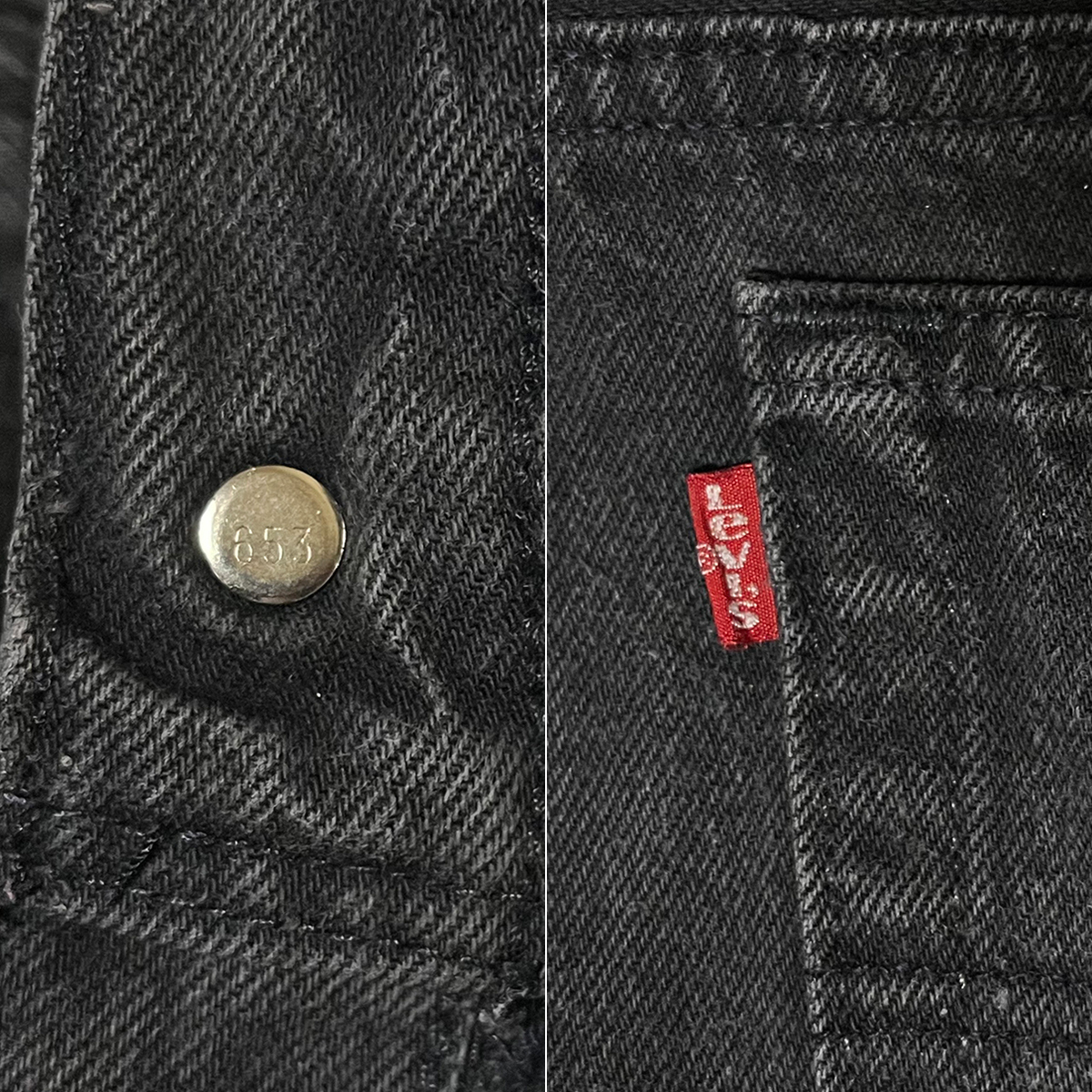 W34 L30 90s USA製 ビンテージ リーバイス Levis 501 サルファブラックデニムパンツ ジーンズ501XX アメリカ製スーパーブラック 653 92年製_画像7