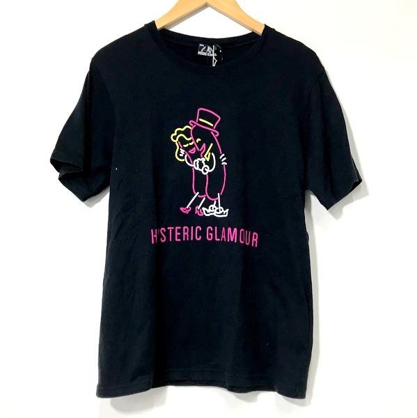 HYSTERIC GLAMOUR 2019model NIGHT GROOVE ナイトグルーブ Tシャツ メンズ Sサイズ ブラック系 ヒステリックグラマー トップス A1710◆_画像1