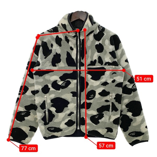 アベイシングエイプ 1st Camo Boa Jacket フリースジャケット ボア ブルゾン カモフラ 迷彩 XSサイズ A BATHING APE アウター DM10289■_画像8