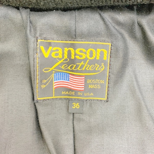 バンソン TJV レザージャケット ブルゾン 革ジャン ライダース USA製 アメカジ バイク ツーリング 36 S相当 vanson アウター DM9724■_画像3