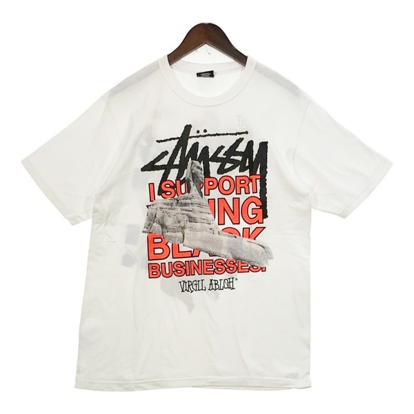stussy × OFF-WHITE 40周年 Virgil Abloh World Tour Collection Tシャツ 美品 半袖 メンズ Mサイズ ホワイト ステューシー DM10463■