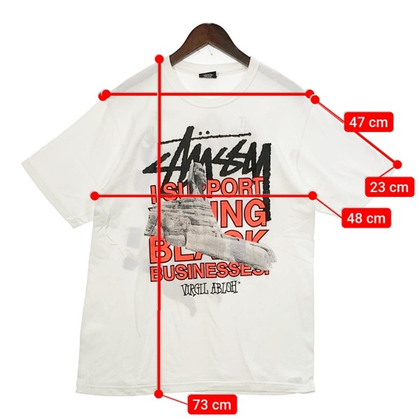 stussy × OFF-WHITE 40周年 Virgil Abloh World Tour Collection Tシャツ 美品 半袖 メンズ Mサイズ ホワイト ステューシー DM10463■_画像6