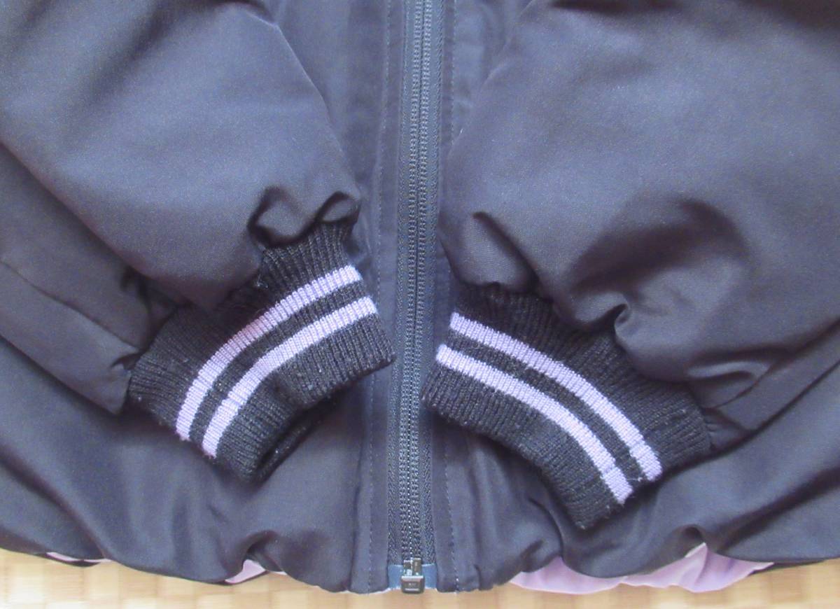 アナスイミニ　リバーシブル　コート　130サイズ　ダウンコート　紫×黒　女の子　キッズ　子供服　冬物　上着　ナルミヤ　anasuimini_画像3