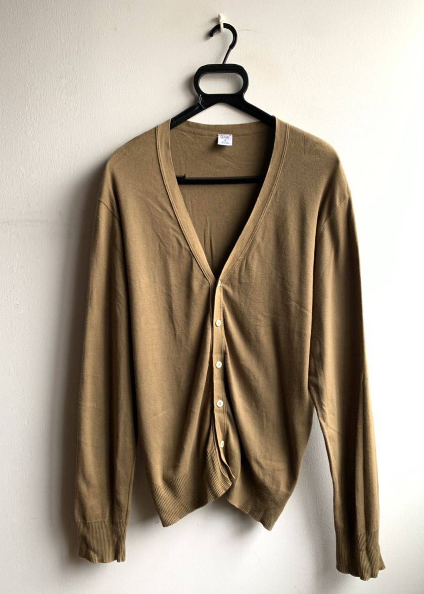 [ beautiful goods ]gicipi cardigan men's size 4 Camel button attaching Italy made cotton 100%jisipi