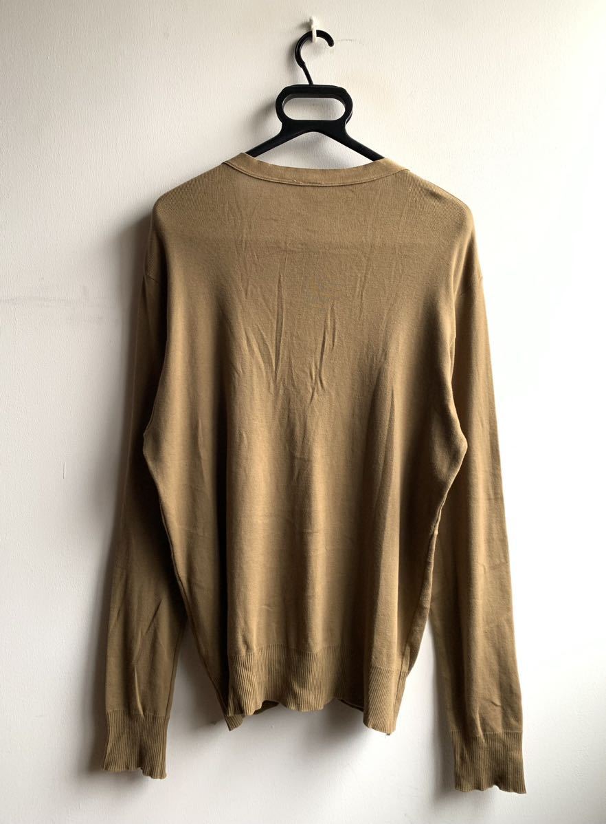 [ beautiful goods ]gicipi cardigan men's size 4 Camel button attaching Italy made cotton 100%jisipi