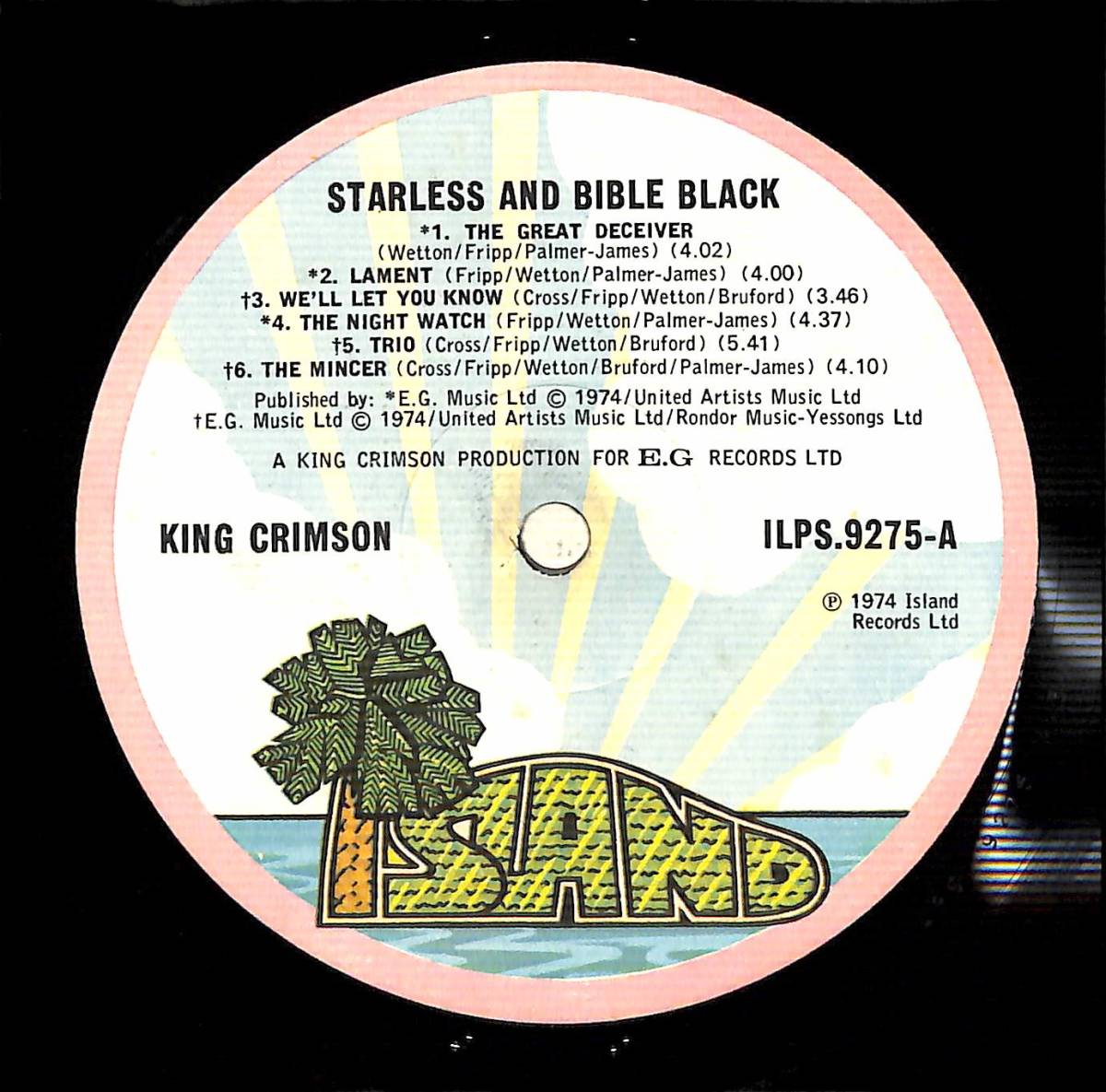 e0810/LP/King Crimson/Starless And Bible Black/両面3U_画像3