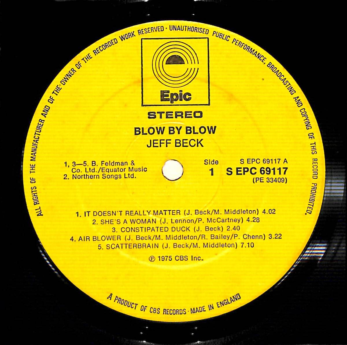 e0966/LP/英/Jeff Beck/Blow By Blow/両面A1/B1_画像3