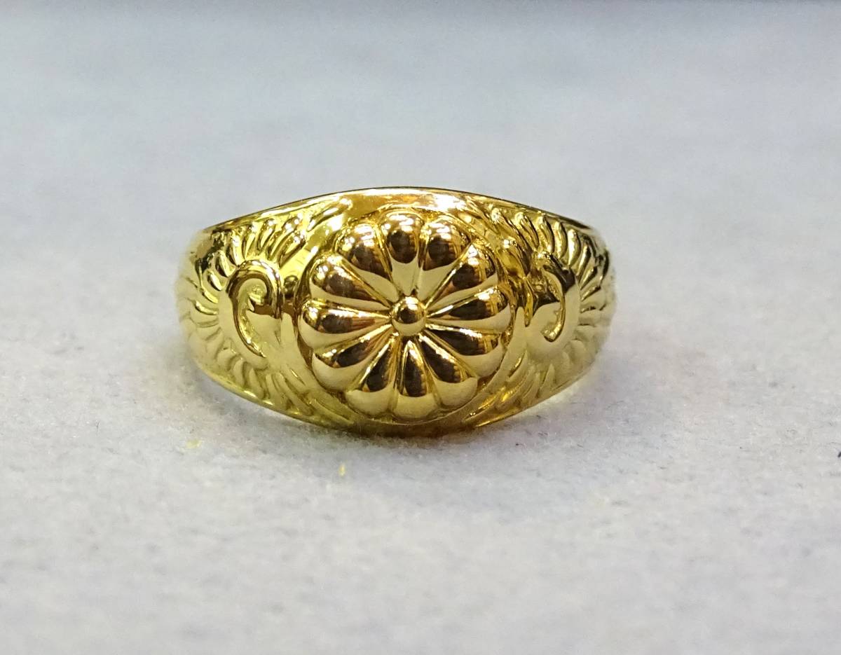 . except .![ chrysanthemum .] ring [K18] consumption tax & postage included [13 number ]9.2g* new goods * unused * genuine article *.. thing * amulet!
