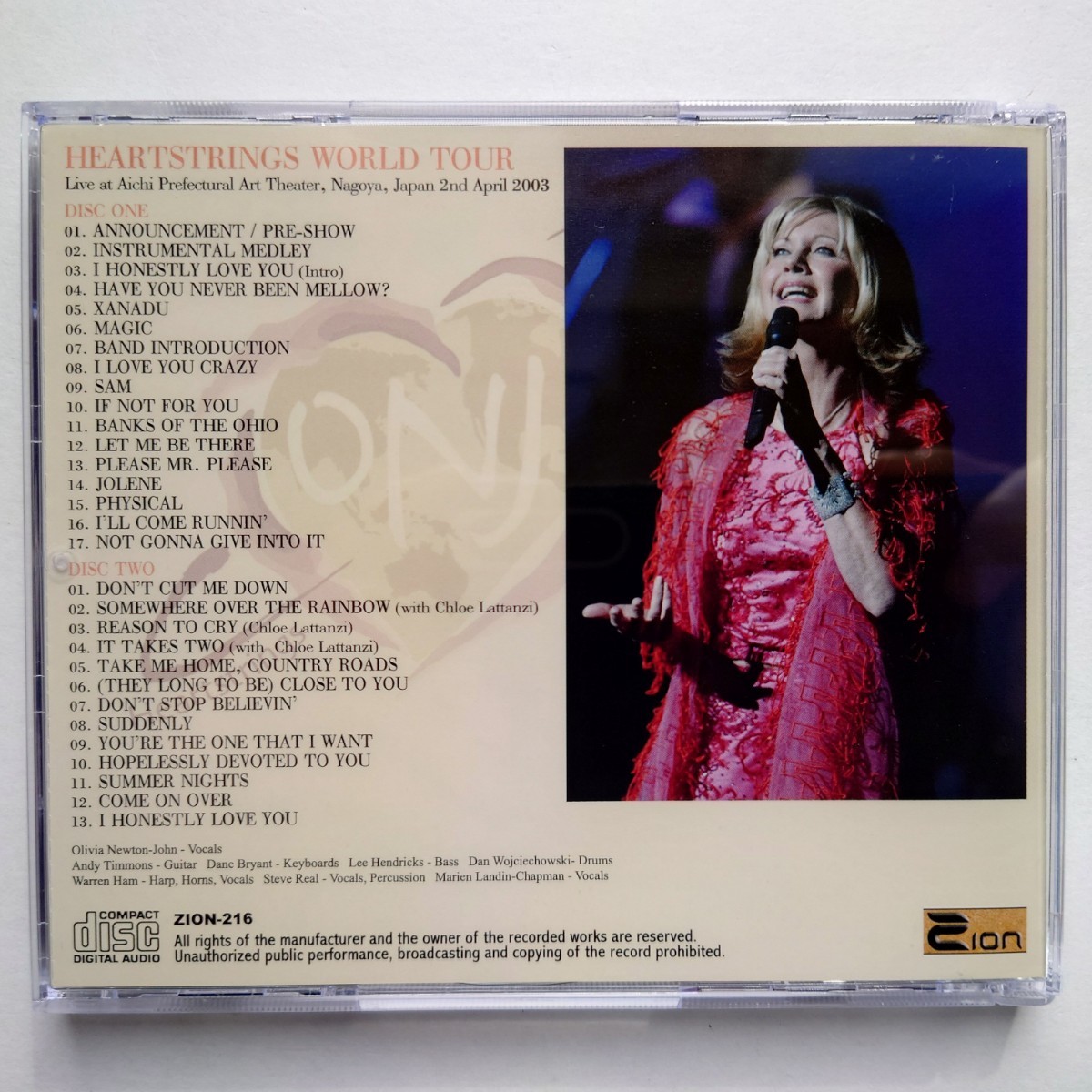 2003年 愛知公演「2枚組CD」オリビア・ニュートン・ジョン_画像4