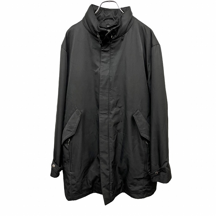 WECONNERS コート 薄手の中綿入りのノースリーブライナー 本体は総裏地 同色の細かいストライプ ジップアップ ポリ100% L 黒 メンズ