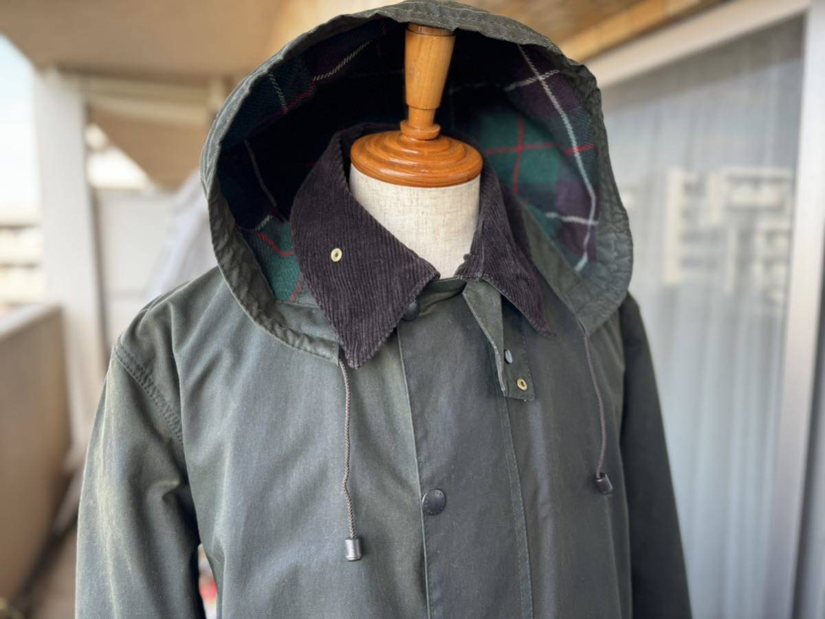 ミント/C42/Vintage Barbour NORTHUMBRIA/ビンテージ バブアー ノーザンブリア/フード付属_画像3