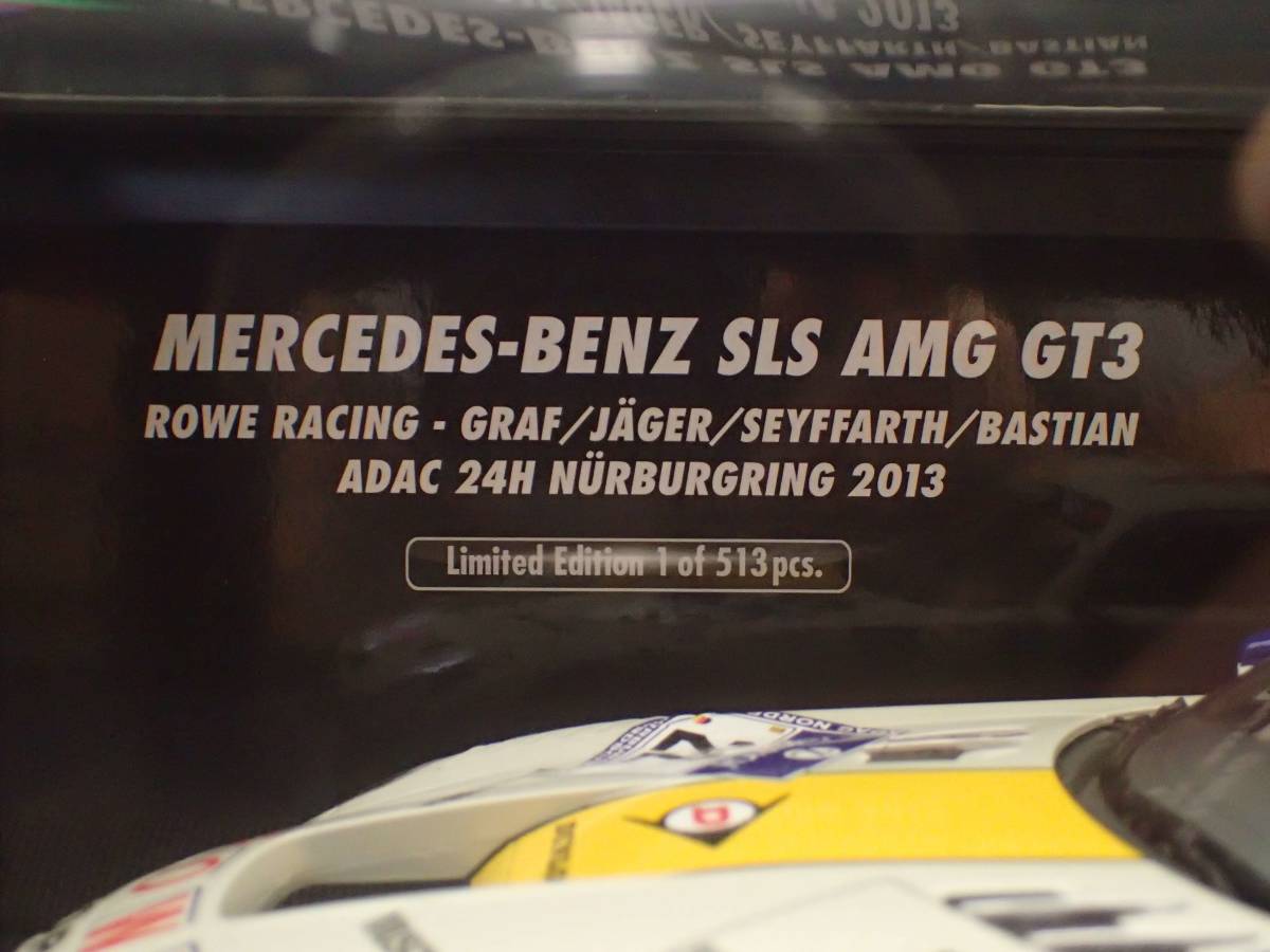 1/18 MINICHAMPS MERCEDES-BENZ SLS AMG GT3 ROWE RACING No.22 (ミニチャンプス, PMA, メルセデスベンツ, ADAC ニュルブルクリンク24 3rd)_画像6