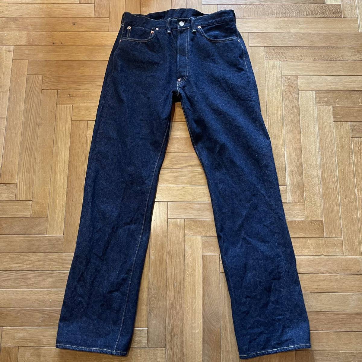 TCB jeans / TCB 30'S jeans C / W34 日本製 中古品 コットン100% セルビッチデニム ジーンズ デニムパンツ TCBジーンズ 赤耳_画像2