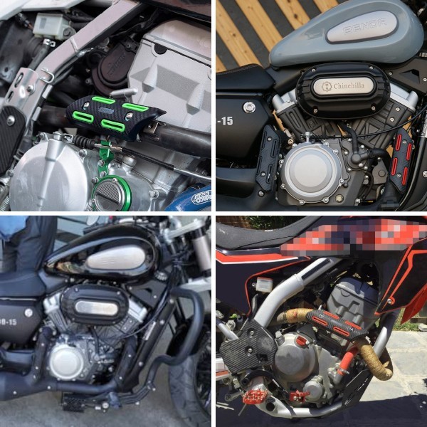 断熱エキゾーストプロテクター 汎用 エキパイガード マフラーガード ヒートシールドカバー カワサキ KLX150 KLX250 KLX230 DトラッカーX_画像6