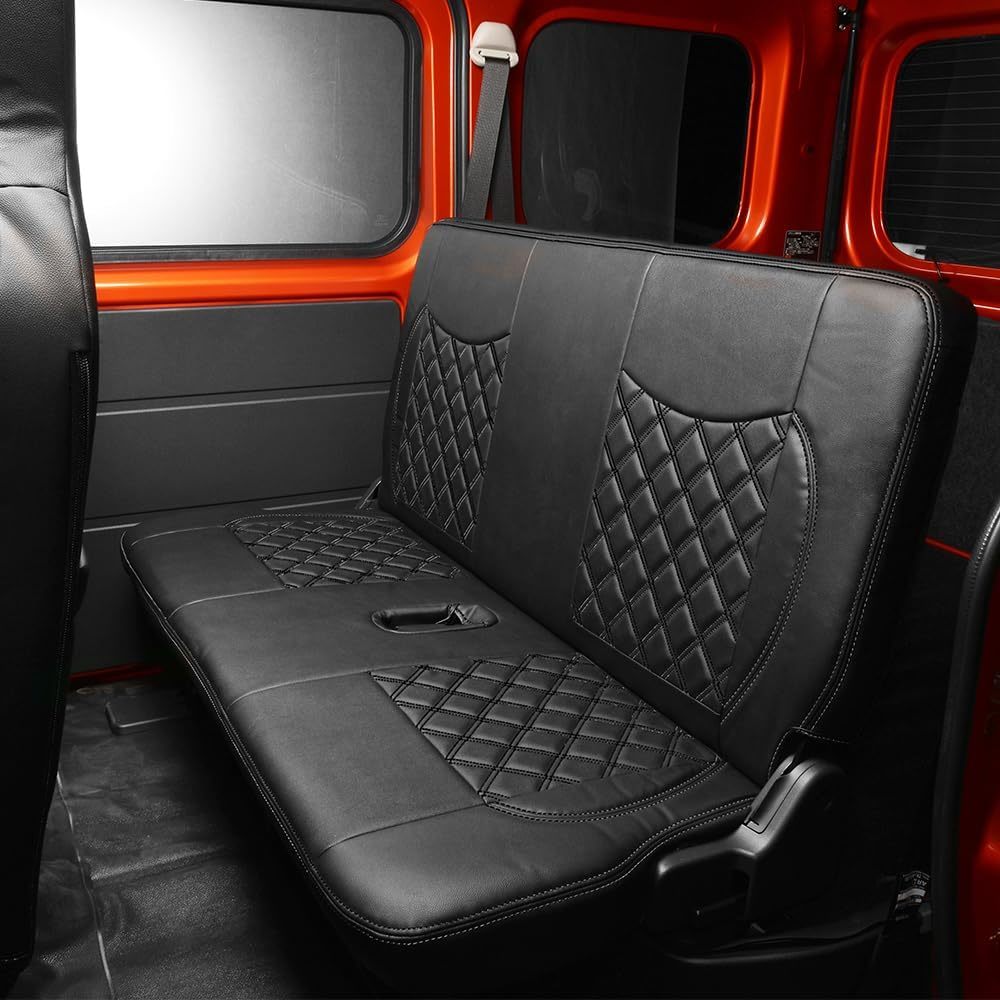  新型 ハイゼットカーゴ S700V/S710V シートカバー デラックス/スペシャル クリーン/スペシャル 前席＆後席 座席カバー 1台分 ブラック_画像3