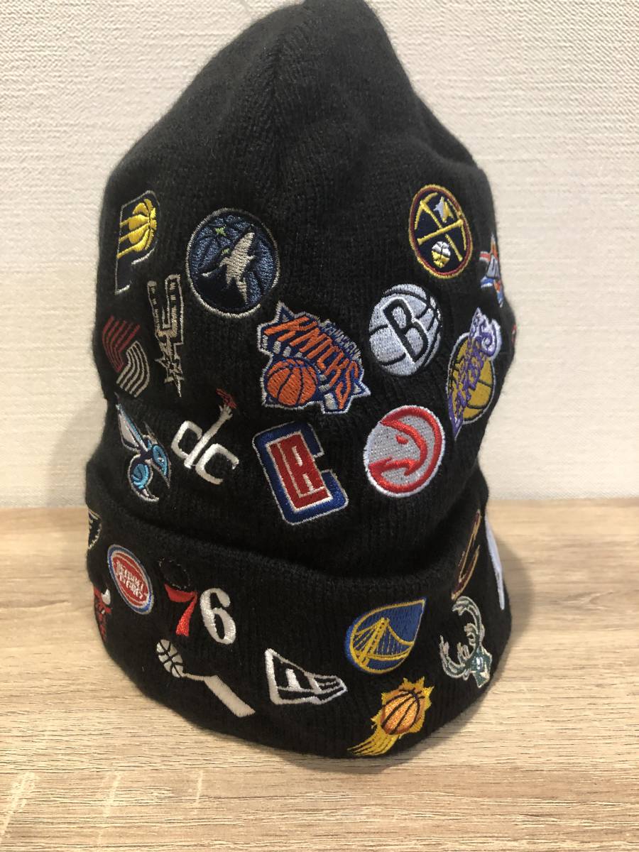 NBA　NEWERA 全チームロゴ　ニット帽　黒　バスケットボール　ニューエラ_画像1