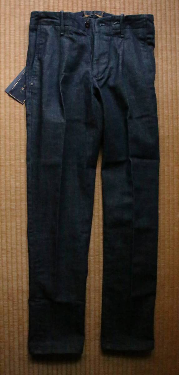 未使用・新品 イタリア インコテックス INCOTEX SLACKS INDIGO CHINO 「TAYLER」 デニム スラックス 29　ワンプリーツ_画像5