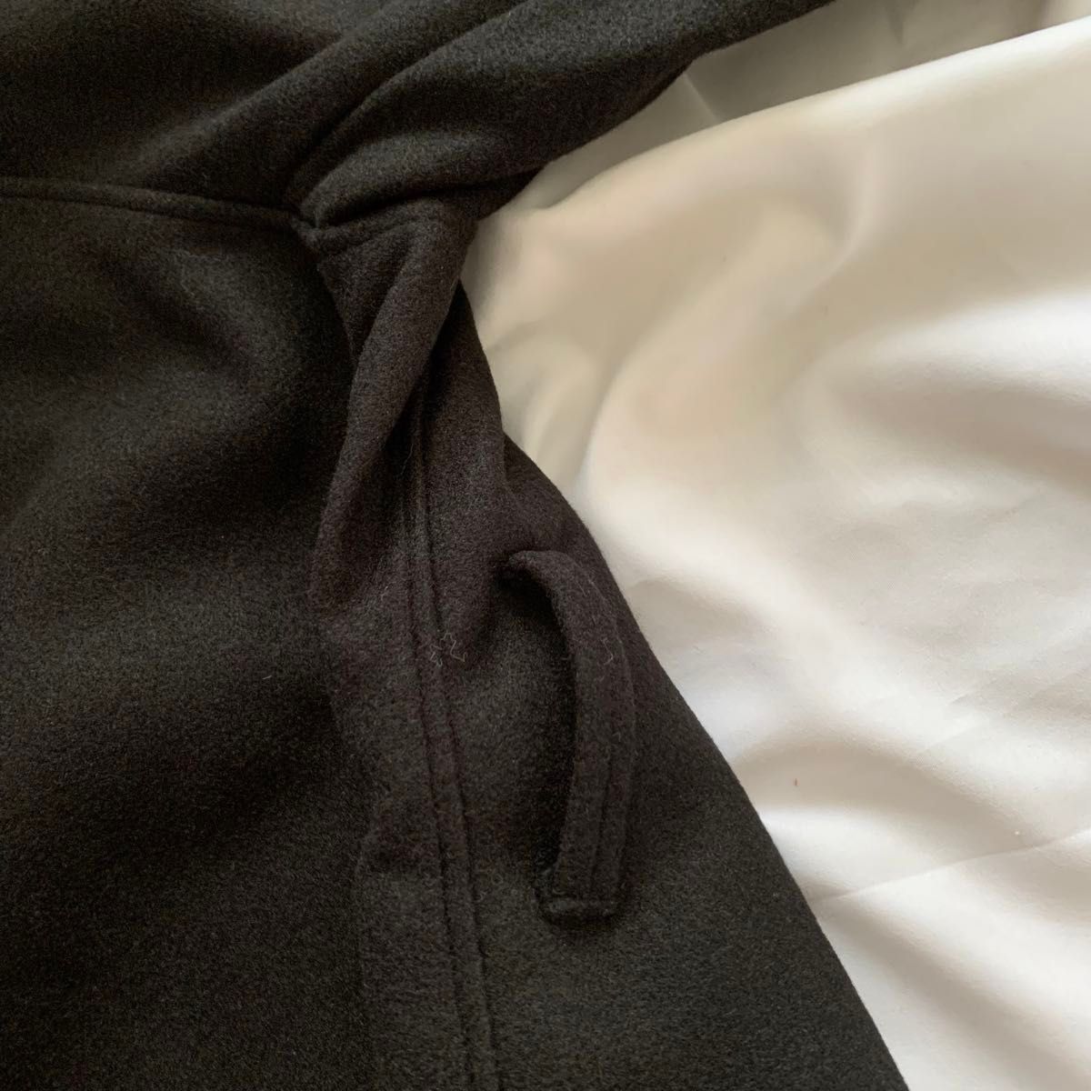 ロングコート コート ブラック 黒 通勤 通学 OL 上品 無地 体型カバー シンプル Lサイズ 大人 可愛い 韓国 ベルト付き
