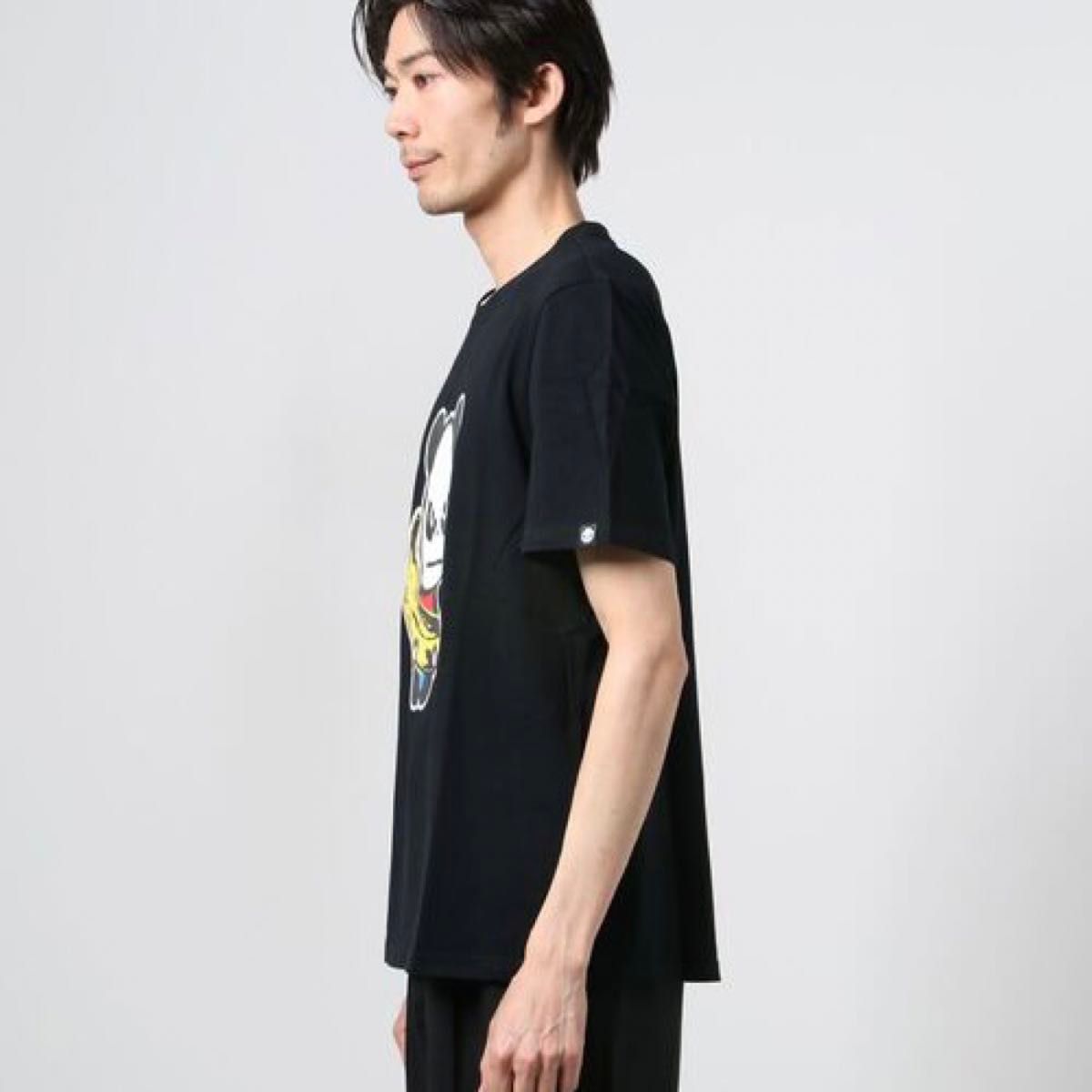 一点のみ HIPANDA Tシャツ 限定 黒 ブラック ハイパンダ コラボ  Tee Tシャツ パンダ ロゴTシャツ ロゴT