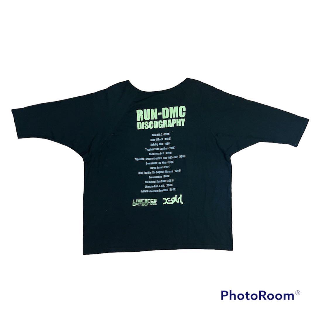 X-girl エックスガール RUN DMC 半袖Tシャツ サイズ１ M 送料無料 ラップT フォトT バンT ラン・ディーエムシー 半袖シャツ Tシャツ 黒