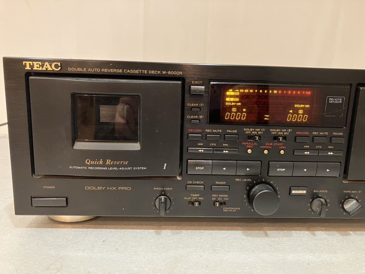 1e4 必見! TEAC ティアック ダブルカセットデッキ W-6000R 現状品 通電確認済み 動作未確認 ジャンク品扱い !_画像2