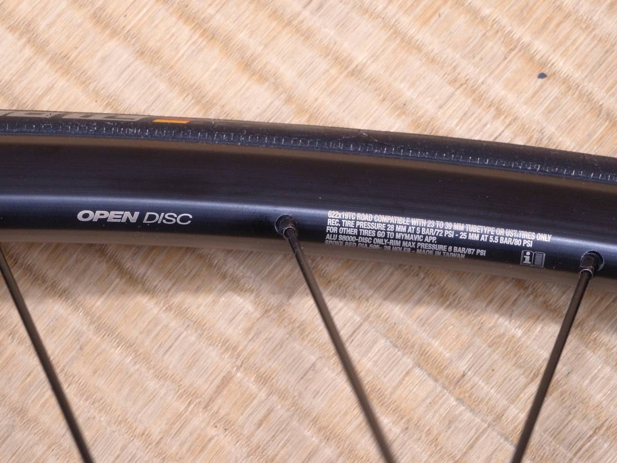 手組ホイール MAVIC OPEN DISC マビック オープン ディスク 前後12㎜スルー 11s 12s GP5000TL(25c)おまけ_画像5