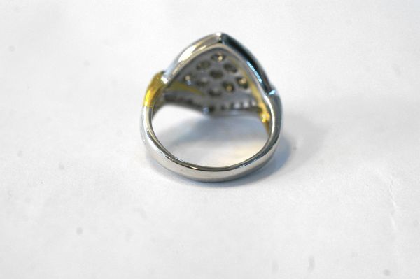 ○新品同様 イエローゴールド K18 プラチナ Pt850 ダイヤ 1.10ct 指輪 リング 12.2g R0071_画像6
