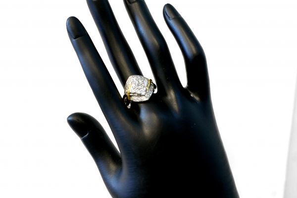 ○新品同様 イエローゴールド K18 プラチナ Pt850 ダイヤ 1.10ct 指輪 リング 12.2g R0071_画像7