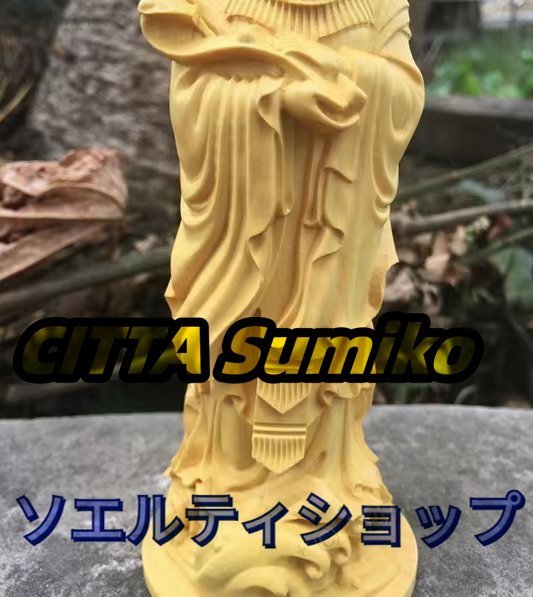 極上品◆媽祖立像 商売繁盛、世界平和の女神 オフィスやゲ木彫り 木製仏像神像 仏教道教美術品_画像3