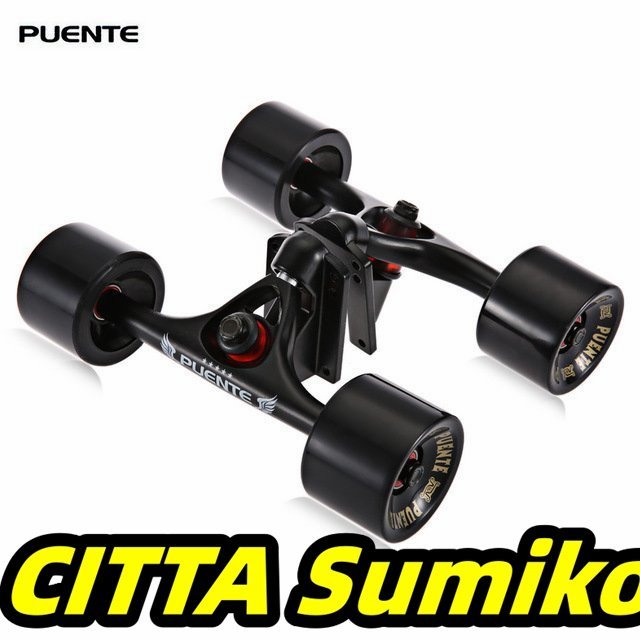 PUENTE スケートボードトラック4 ホイール ライザーパッド ABEC ミニクルーザー ロングボード用 9ベアリング ボルトナット_画像6