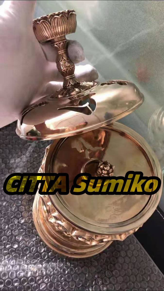 新品「密教法具 寺院用仏具」 大悲香炉 銅製 磨き仕上げ 21cm 新品「密教法具 寺院用仏具」 大悲香炉 銅製 磨き仕上げ 21cm