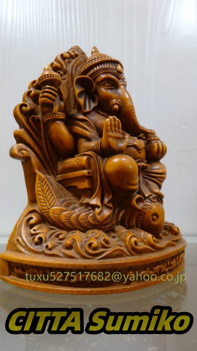 極上品 象神 象 置物 開運厄除　古美術　時代木彫　仏教工芸品 職人手作り_画像2