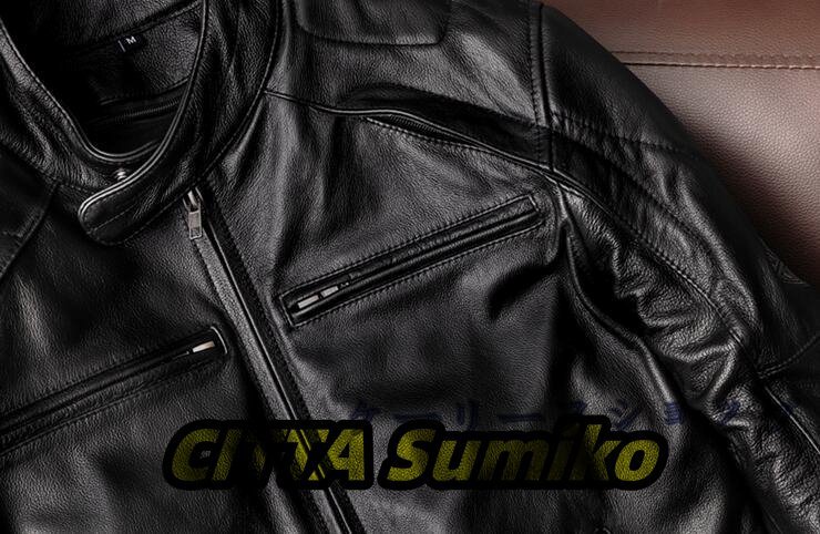 ハレーバイクレザージャケット 上品　本革 高級　牛革　ライダースジャケット 革ジャン Ｓ～5XL　黒_画像7