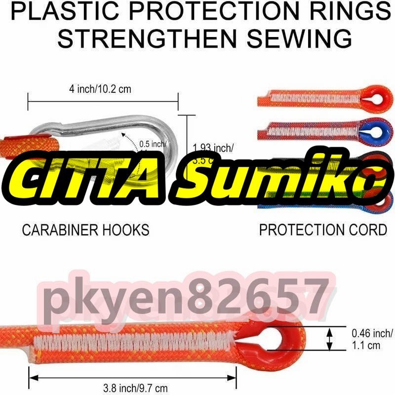 CHQ1597#ザイル 20ｍ 12mm キャンプ 屋外 ロッククライミング ロープ 救助安全ロープ ハイキング 登山 安全 軽量 耐久性 黄色 赤 青_画像6