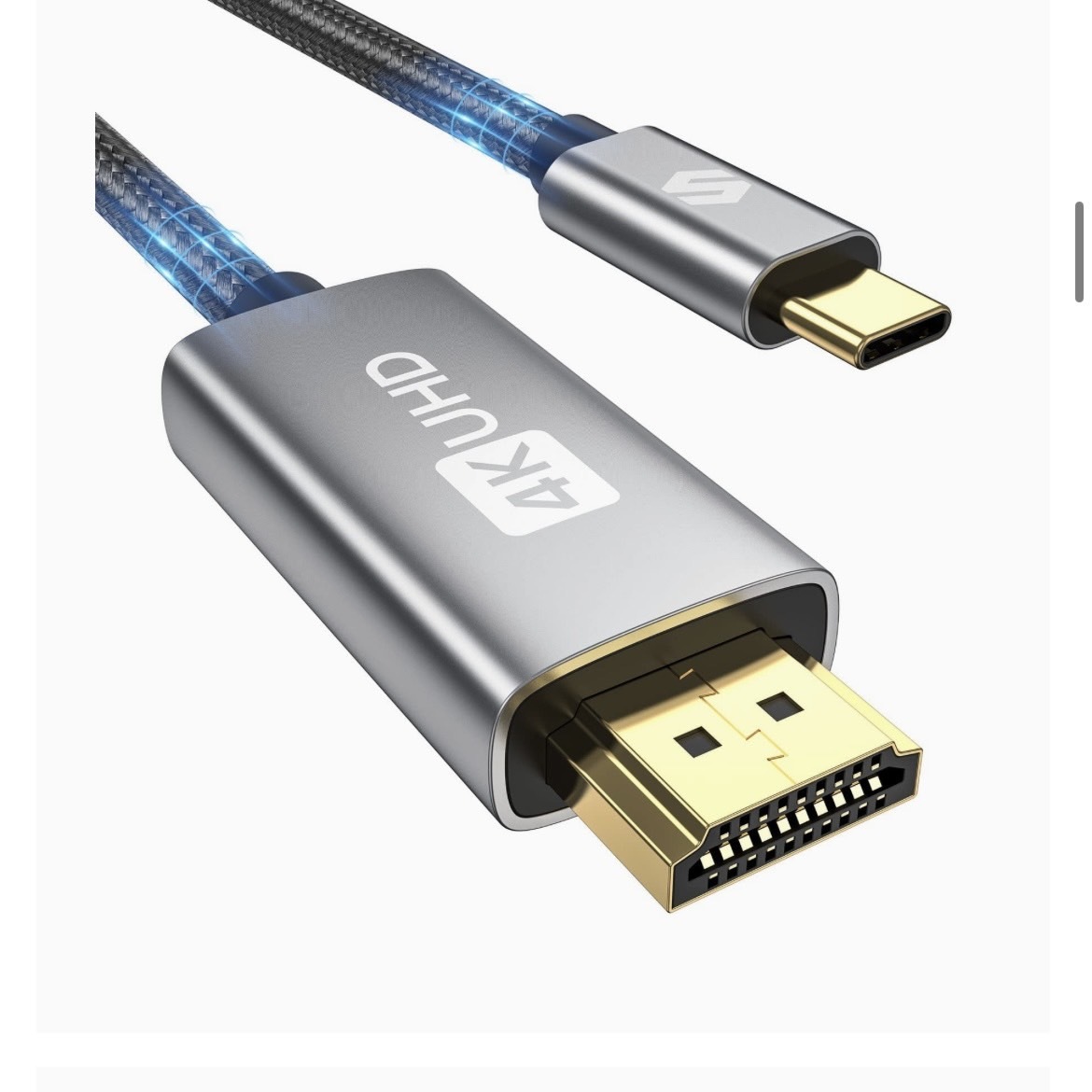Silkland 4K USB-C HDMI ケーブル 3M Thunderbolt 3 USB C to HDMI 映像出力 USBC HDMI 変換ケーブル USB-C & HDMI ケーブル タイプC_画像1