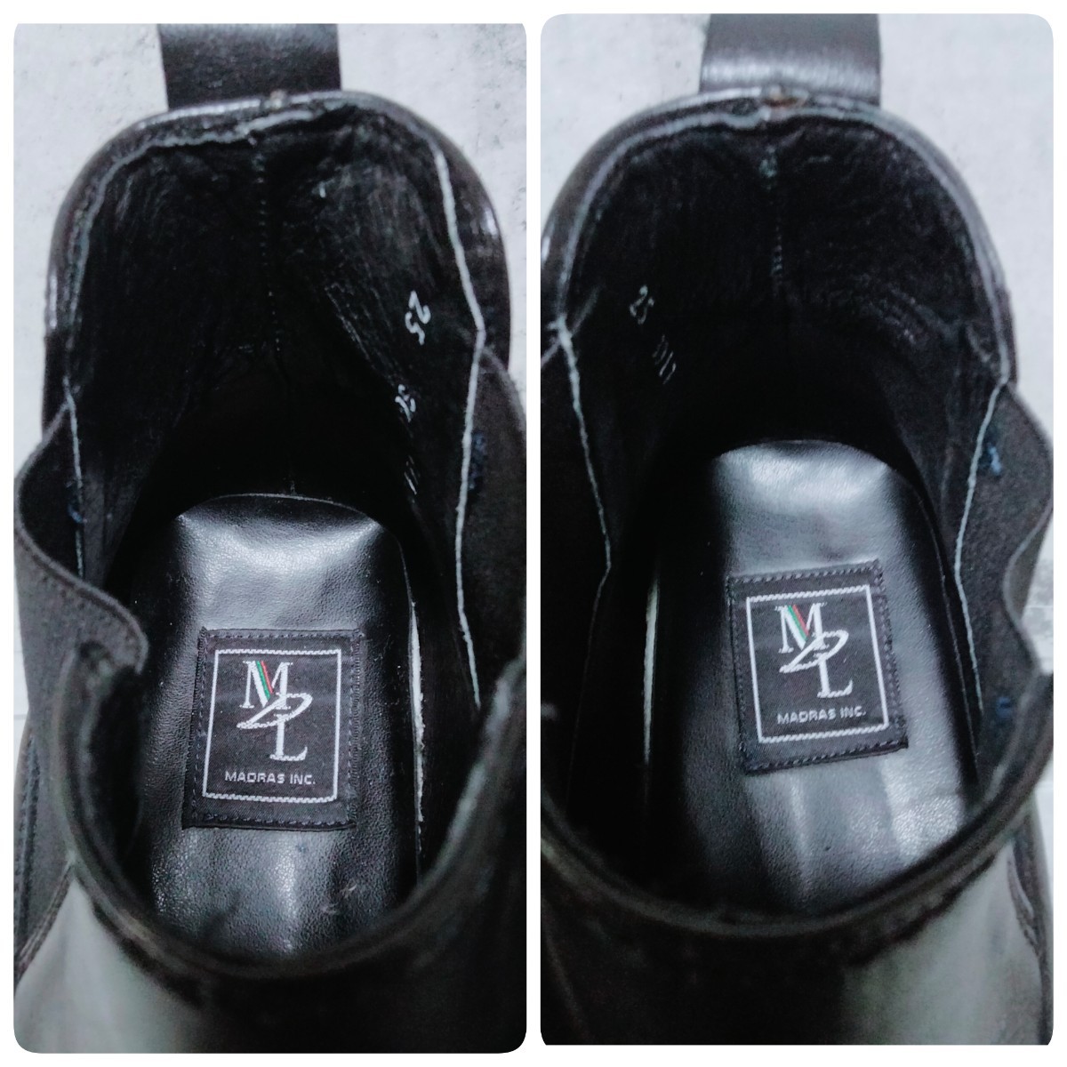 MADRAS MDL マドラス エムディーエル ■ サイドゴアブーツ 25.0cm ■ ブラック 黒 レザー 本革 メンズ ビジネス カジュアル 紳士靴 _画像8