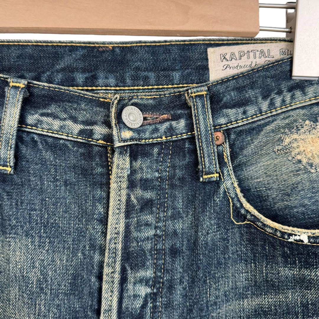 ★KAPITAL★キャピタル 日本製 サイズ32 パッチワークデニムパンツ ジーパン ジーンズ 岡山御津工場産 ダメージ加工_画像10