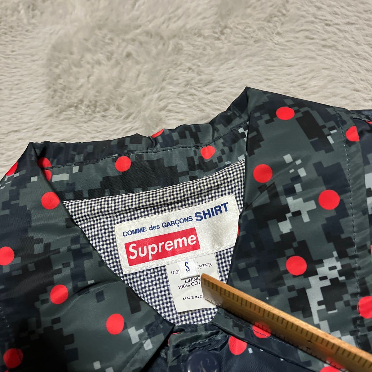 13ss Supreme COMME des GARCONS SHIRT Coaches Jacket コーチジャケット　ギャルソン　ジャケット　ナイロン　Polka Dot _画像4