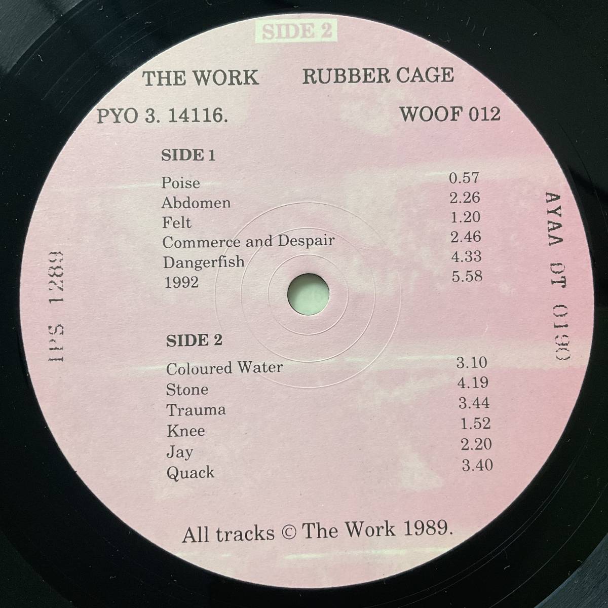 何枚でも同送料 *LP レコード The Work Rubber Cage RARE US 1989 ORIGINAL Tim Hodgkinson HENRY COW LICCA*RECORDS 333_画像4