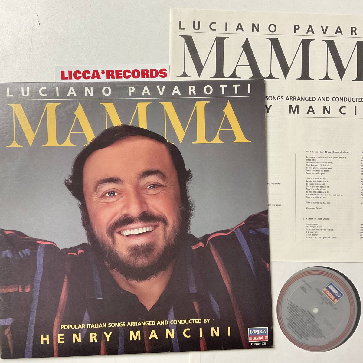 *LP レコード Luciano Pavarotti / Henry Mancini Mamma UK 1984 ORIGINAL Decca 4119591 美盤 LICCA*RECORDS 425 何枚でも同送料_画像1