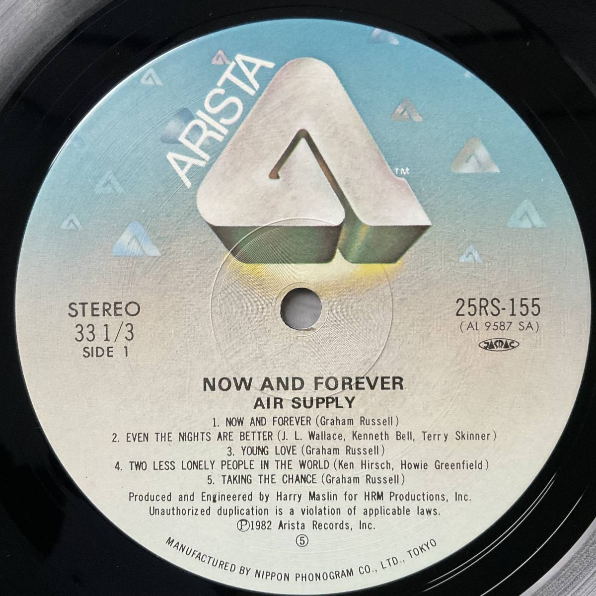 *LP レコード Air Supply Now And Forever JAPAN 1982 Arista 25RS155 w/INNER エア サプライ LICCA*RECORDS 426 何枚でも同送料_画像5
