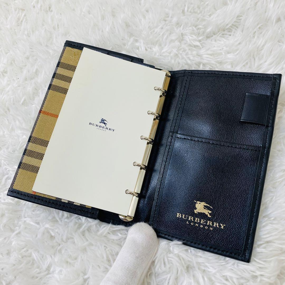 極美品/希少な箱付き　Burberry London　バーバリーロンドン　ホースロゴ　ノバチェック　レザー　手帳　メモ帳　スケジュール帳_画像6