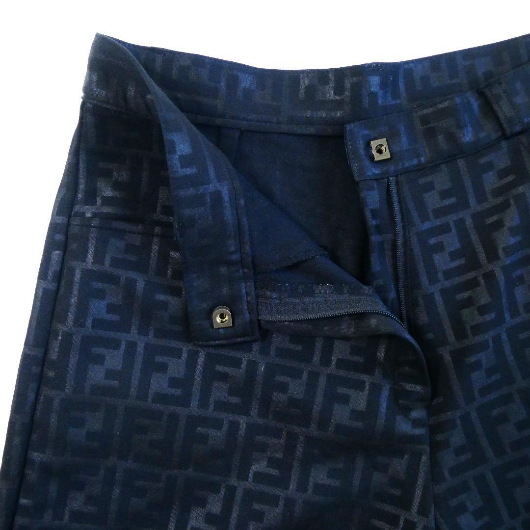  beautiful goods FENDI Fendi size approximately M Zucca tapered pants slacks total pattern stretch black black 