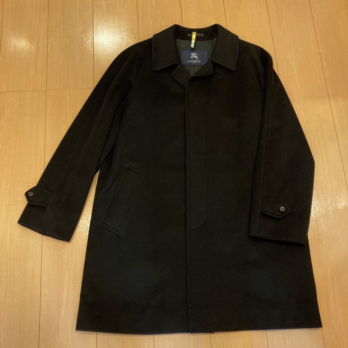 [ прекрасный товар ]BURBERRY Burberry кашемир 100% пальто черный чёрный L размер три . association стандартный магазин покупка 