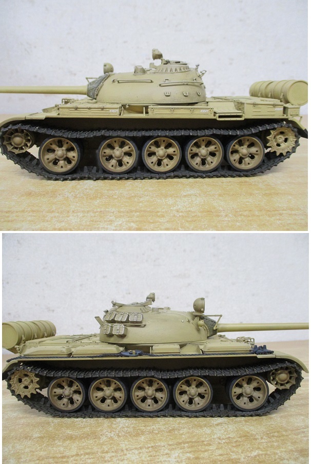 h10-2（T-55A 戦車 デザートバージョン メタルキャタピラ仕様 1/35スケール）割れ有 TAMIYA タミヤ Master work Collection ジャンク_画像2